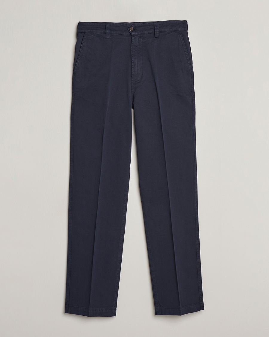 Herre |  | Drake's | Flat Front Cotton Chino Navy