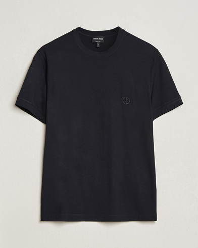 Herre | Giorgio Armani | Giorgio Armani | Embroidered Logo T-Shirt Black