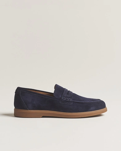 Herre |  | Loake 1880 | Lucca Suede Penny Loafer Navy