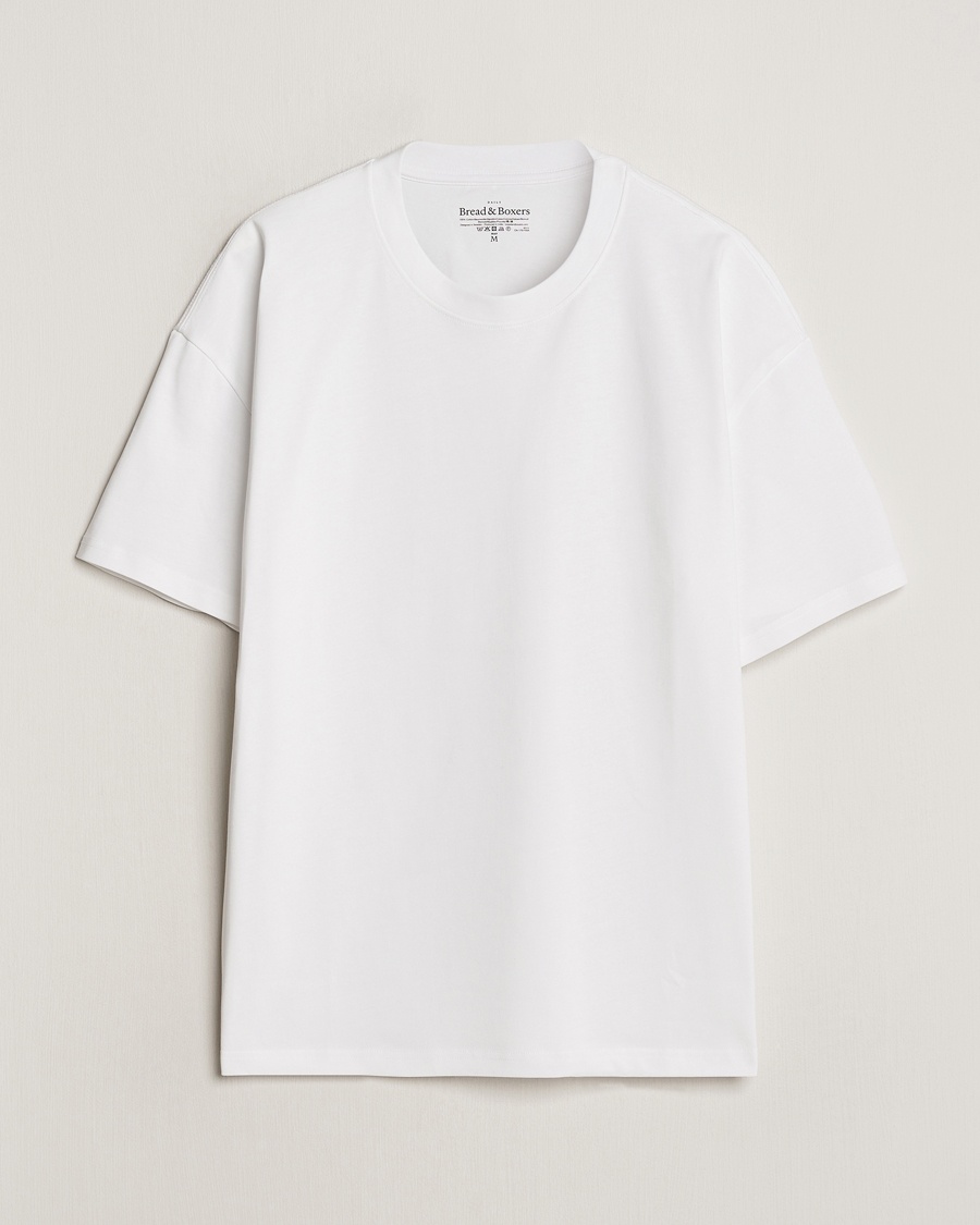 Bread & Boxers Textured Heavy Crew Neck T-Shirt White – Hvid
