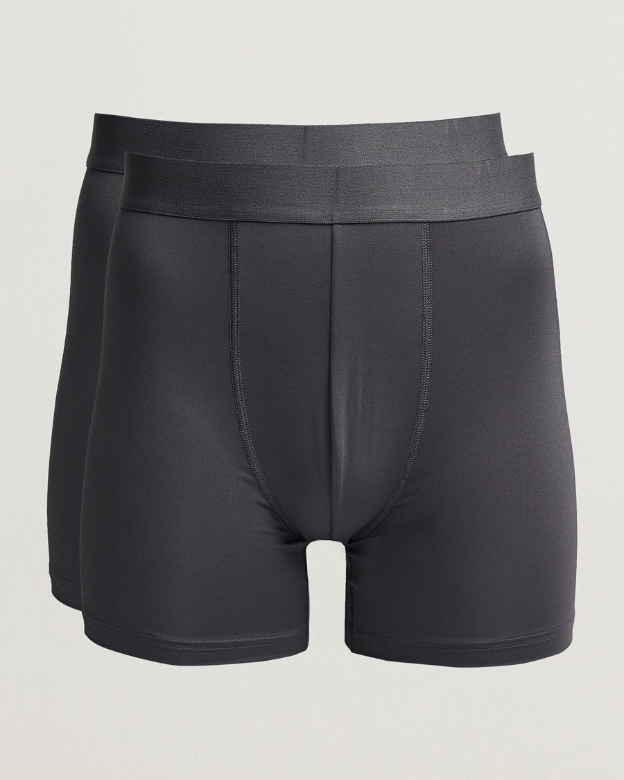 Bread & Boxers 2-Pack Active Boxer Brief Iron Grey – Grå