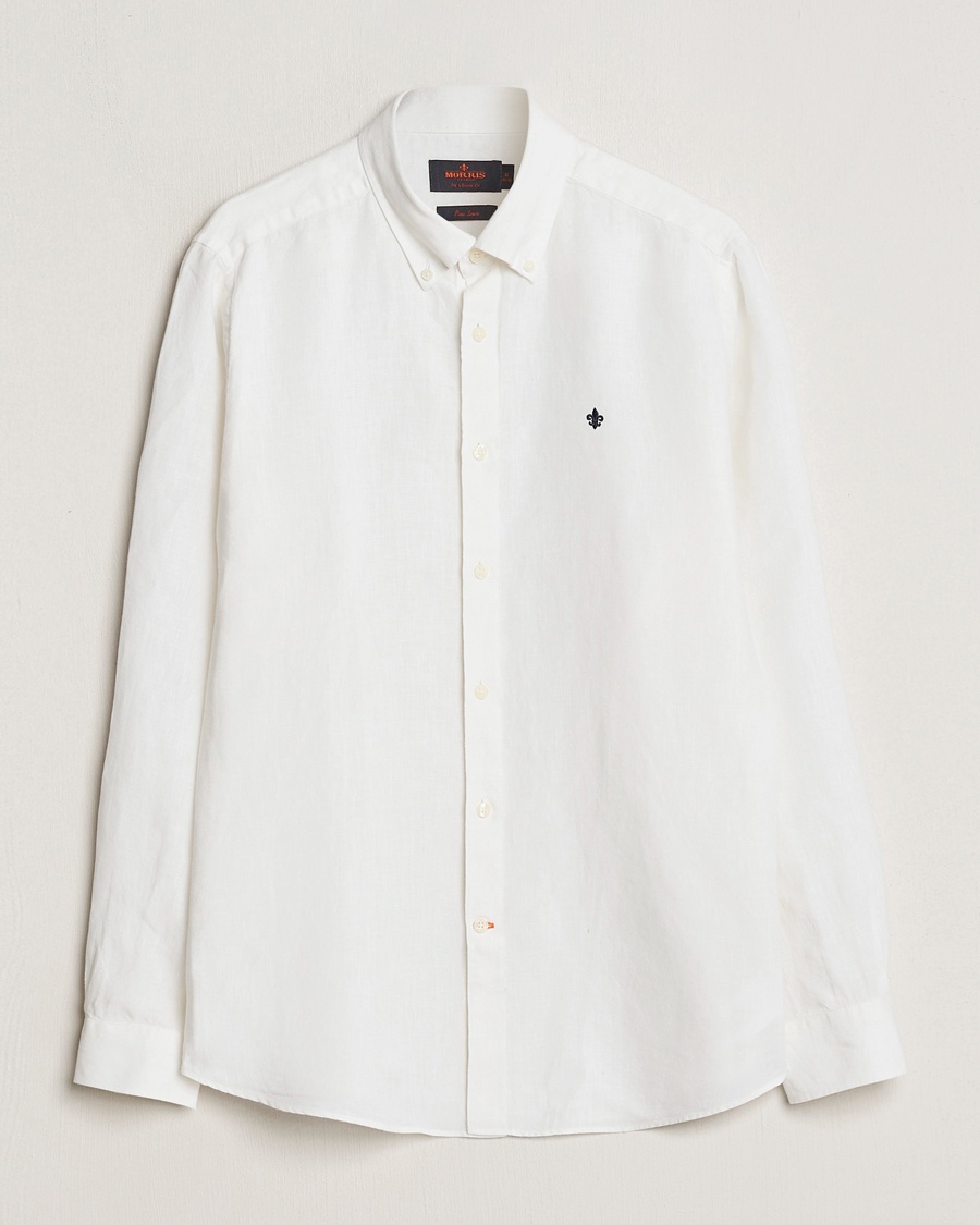 Morris Douglas Linen Button Down Shirt White – Hvid