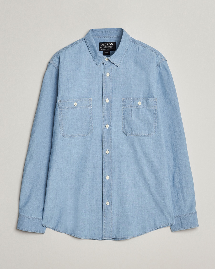 Filson Chambray CPO Shirt Light Indigo – Blå