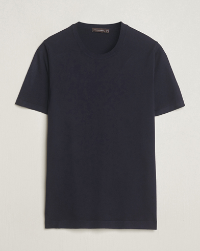 Herre |  | Oscar Jacobson | Brian Knitted Cotton T-Shirt Navy