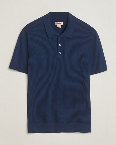 Herre | Preppy Authentic | Baracuta | Waffle Knitted Polo Navy