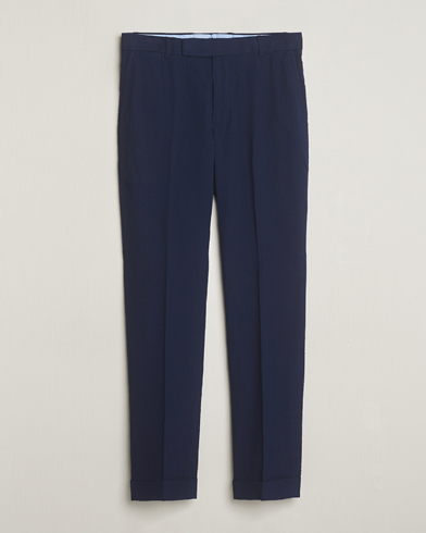 Herre |  | Polo Ralph Lauren | Pleated Seersucker Trousers Indigo
