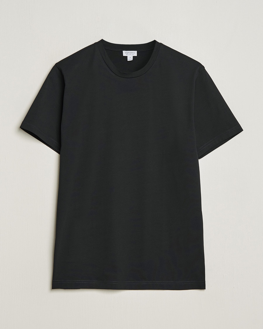 Herre | Best of British | Sunspel | Riviera Midweight T-Shirt Black