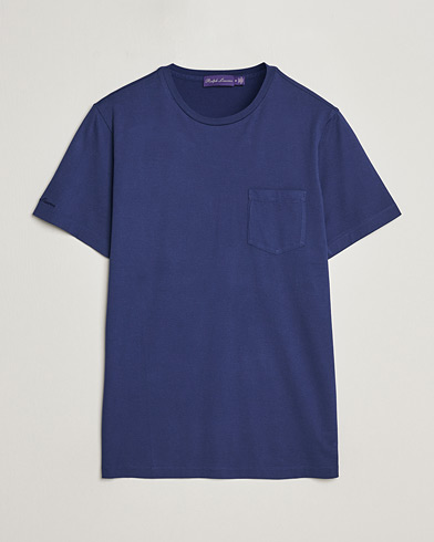 Herre | Ralph Lauren Purple Label | Ralph Lauren Purple Label | Garment Dyed Cotton T-Shirt Spring Navy