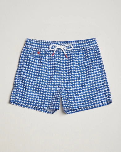 Herre | Kiton | Kiton | Printed Nylon Swim Shorts Navy