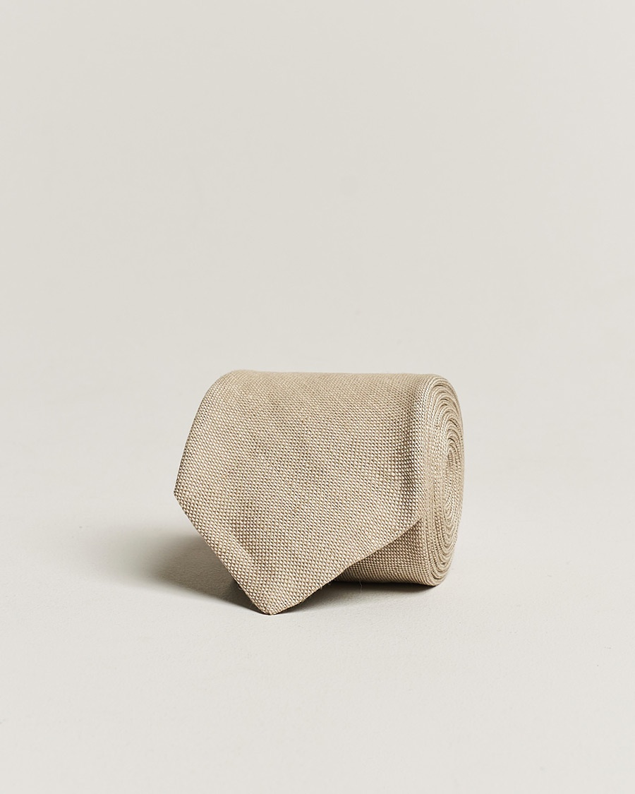  Hopsack Linen 8cm Tie Sand