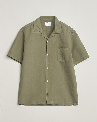  Cotton/Linen Short Sleeve Shirt Dusty Olive