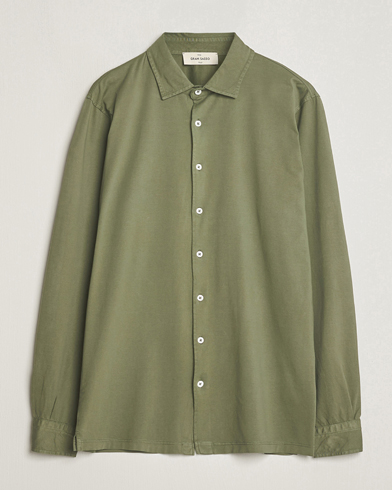 Herre |  | Gran Sasso | Washed Cotton Jersey Shirt Green