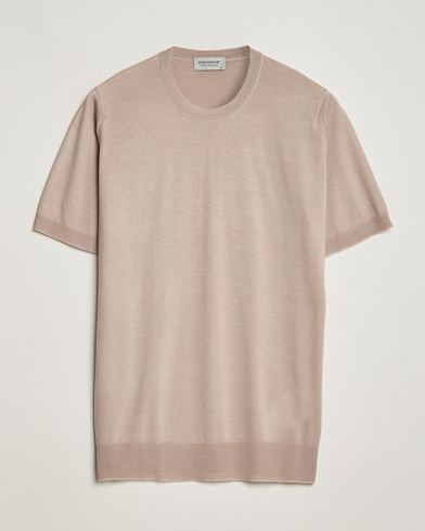 Herre |  | John Smedley | Hilcote Wool/Sea Island Cotton T-Shirt Oat