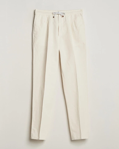 Herre | Brunello Cucinelli | Brunello Cucinelli | Cotton/Linen Drawstring Pants Off White