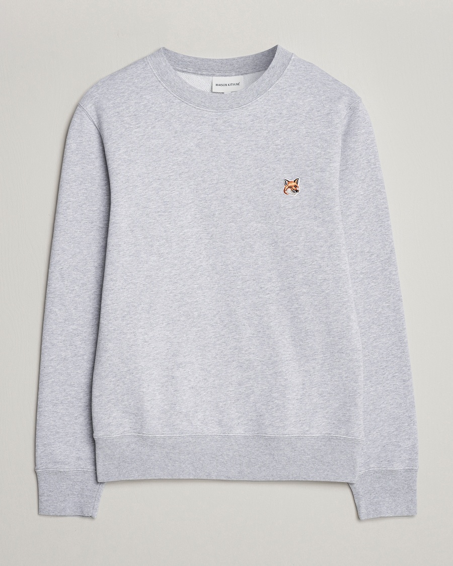 Herre | Maison Kitsuné | Maison Kitsuné | Fox Head Sweatshirt Light Grey Melange