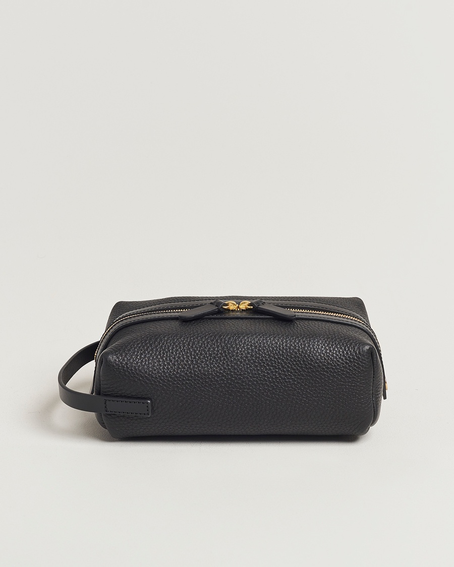 Mismo Groom Pebbled Leather Washbag Black – Sort