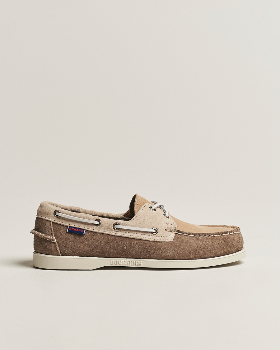 Herre | Sko i ruskind | Sebago | Docksides Portland Jib Boat Shoe Sage/Taupe/Camel