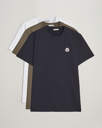 Herre | Wardrobe basics | Moncler | 3-Pack T-Shirt Black/Military/White