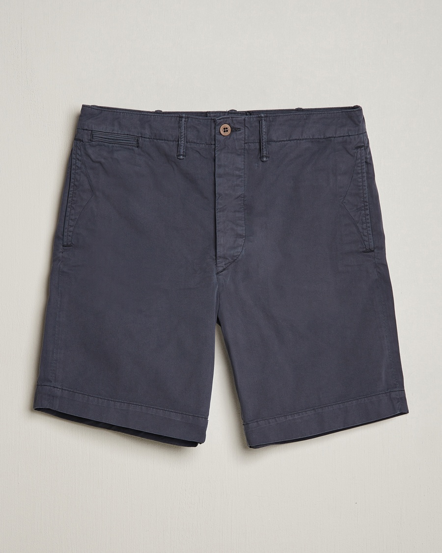 RRL Officers Flat Shorts Navy – Blå