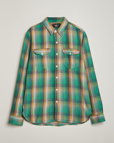 Herre | RRL | RRL | Preston Double Pocket Shirt Green/Yellow