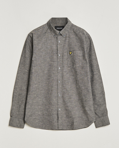 Herre |  | Lyle & Scott | Linen Button Down Shirt Grey Melange