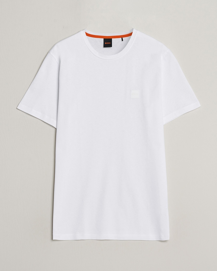 BOSS ORANGE Tales Logo Crew Neck T-Shirt White – Hvid