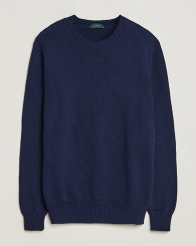 Herre | Wardrobe basics | Zanone | Soft Cotton Crewneck Sweater Navy