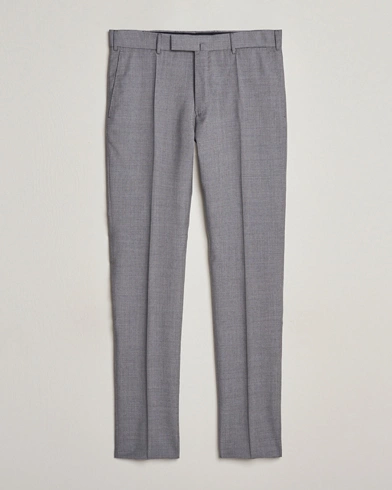  Slim Fit Tropical Wool Trousers Light Grey
