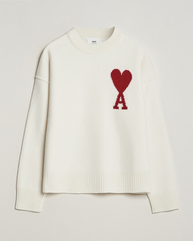 Herre | Trøjer | AMI | Big Heart Wool Sweater Off White
