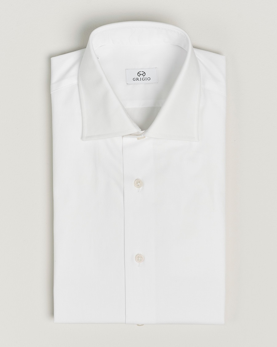 Grigio Cotton Twill Dress Shirt White – Hvid
