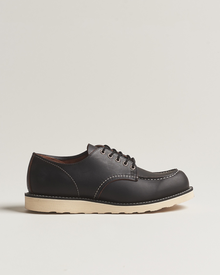 Red Wing Shoes Moc Toe Oxford Black Prairie Leather – Sort