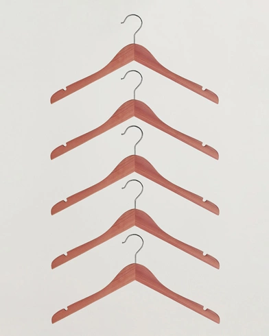  5-Pack Cedar Wood Shirt Hangers 