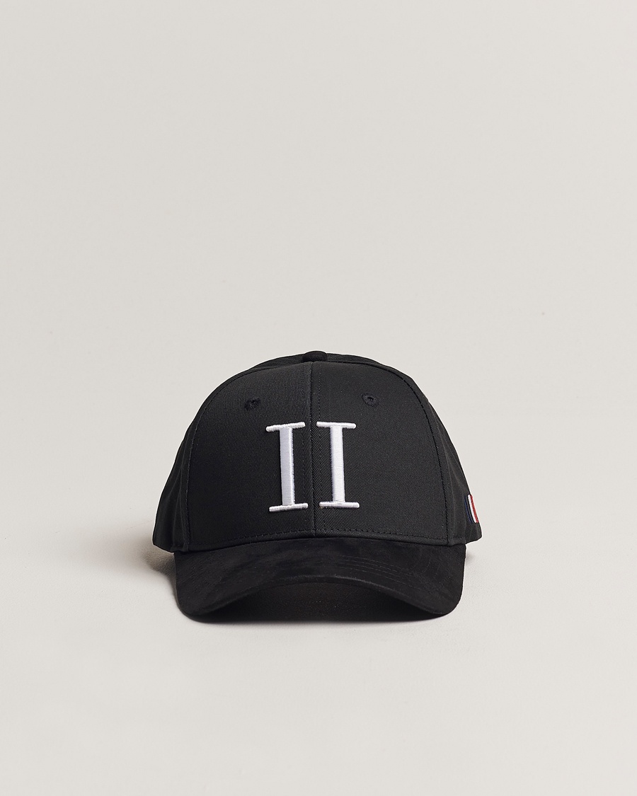 LES DEUX Baseball Cap Suede II Black/White – Sort