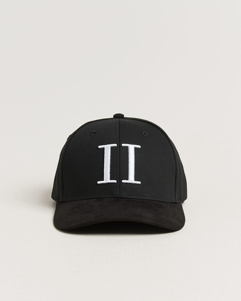 LES DEUX Baseball Cap Suede II Black/White – Sort