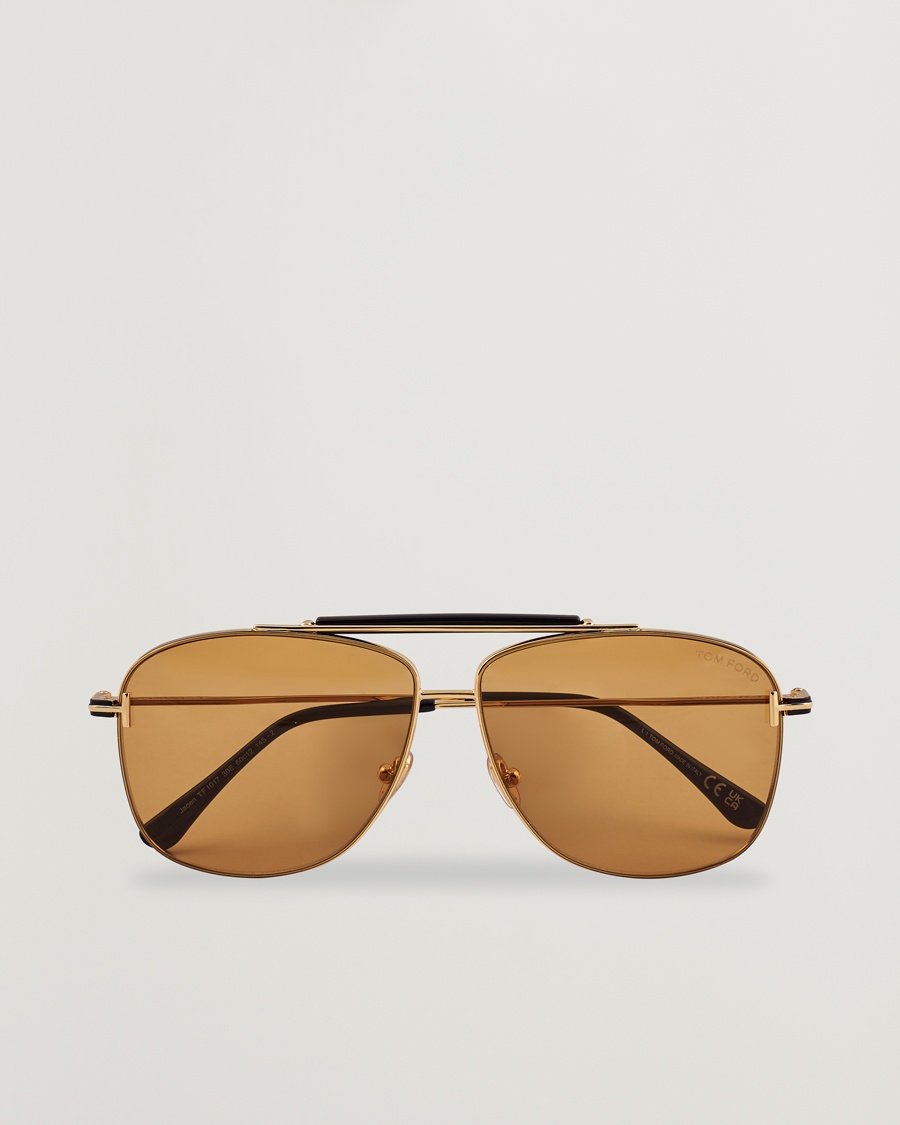 Tom Ford Jaden FT1017 Metal Sunglasses Gold/Brown – Guld