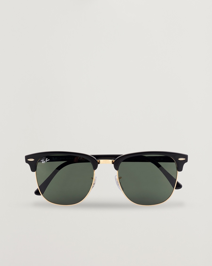 Ray-Ban Clubmaster Sunglasses Ebony/Crystal Green – Grøn