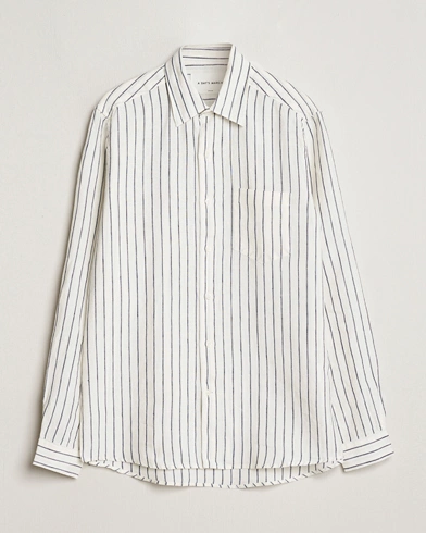  Abu Striped Linen Shirt White/Navy