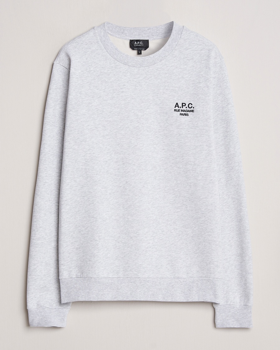 A.P.C. Rue Madame Sweatshirt Heather Grey/Black – Grå