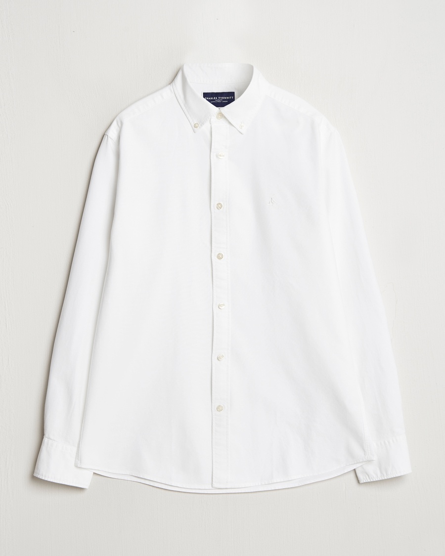 Charles Tyrwhitt Button Down Stretch Oxford Shirt White – Hvid