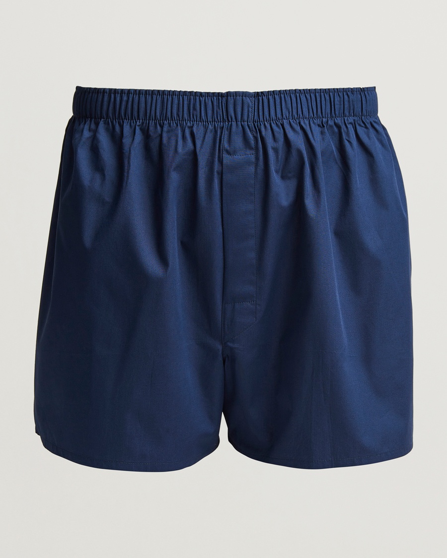 Sunspel Classic Woven Cotton Boxer Shorts Navy – Blå