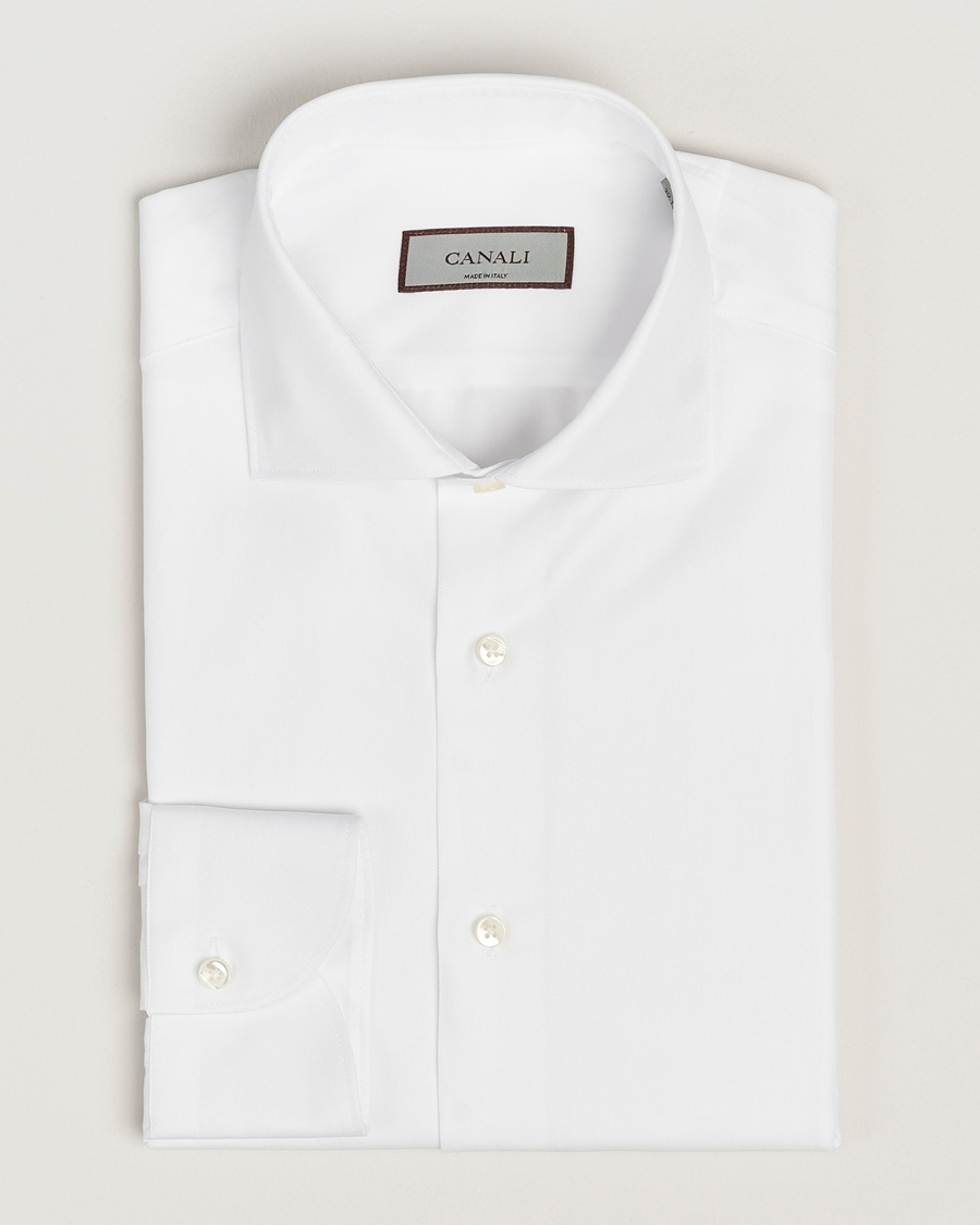 Canali Slim Fit Cotton Shirt White – Hvid