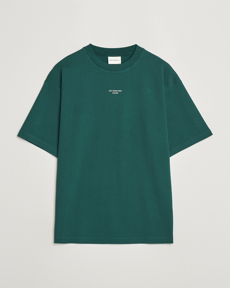 Drôle de Monsieur Classic Slogan T-Shirt Dark Green – Grøn