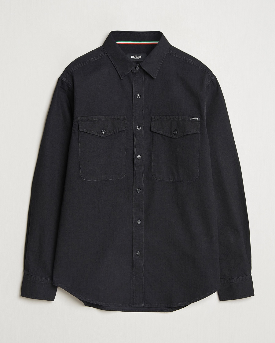 Replay Denim Shirt Washed Black – Sort