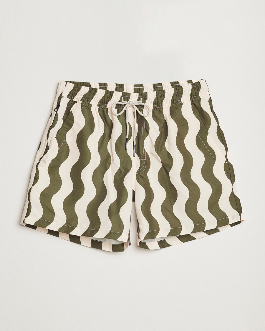 Herre | | OAS | Forest Waver Swim Shorts Green/White