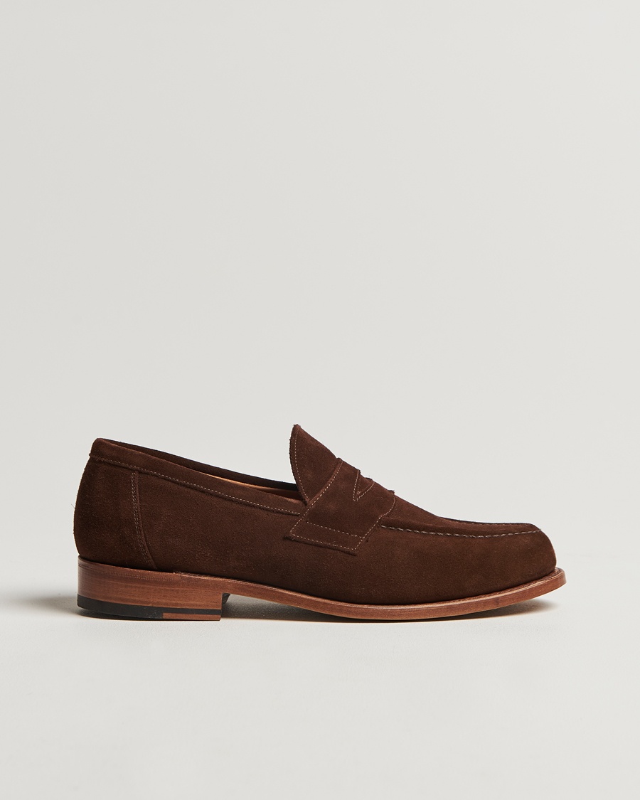Sanders Aldwych Suede Penny Loafer Polo Snuff – Brun