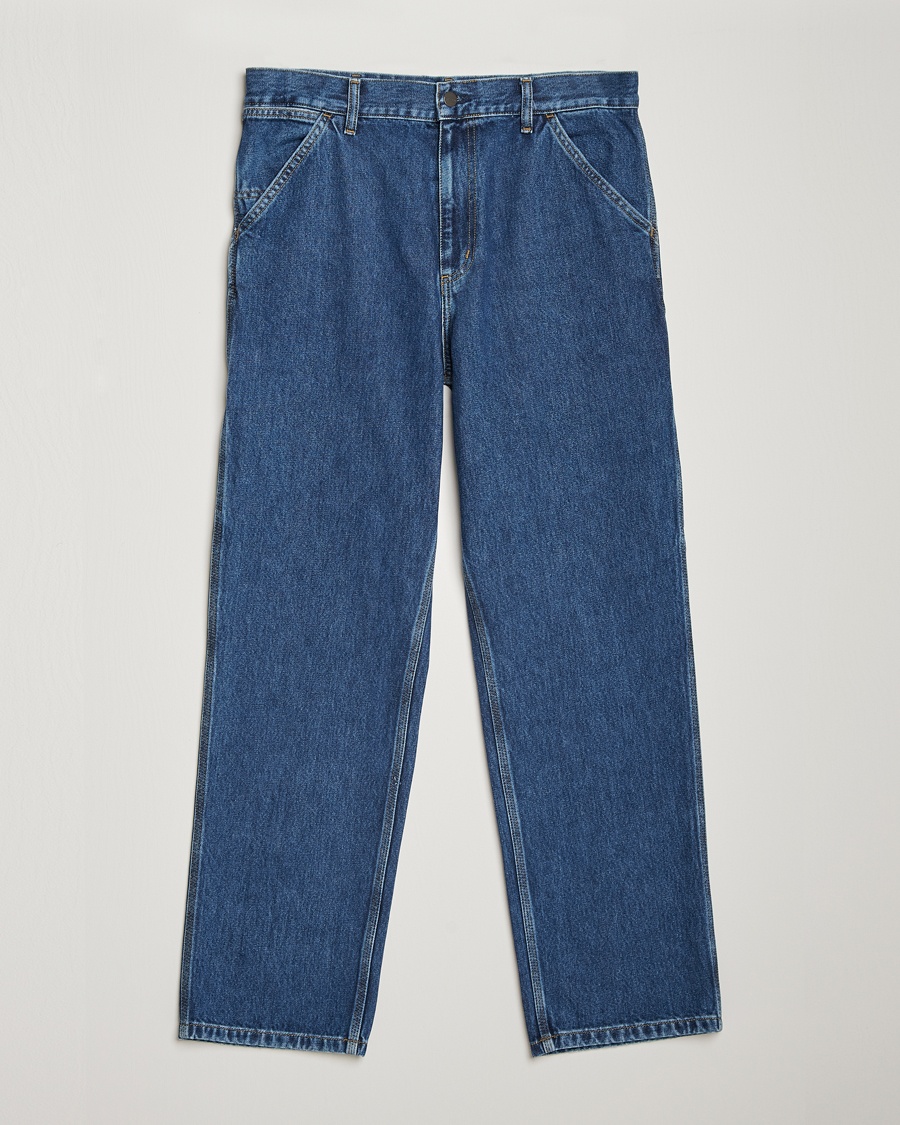 Carhartt WIP Single Knee Smith Denim Pants Blue Stone Washed – Blå