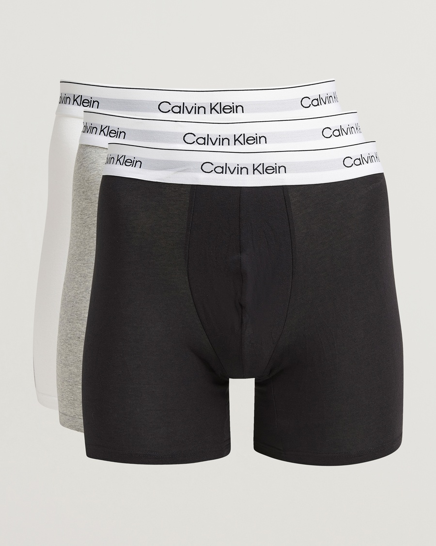 Calvin Klein 3-Pack Icon Cotton Stretch Boxer Brief Grey/Black/White – Flerfarvet