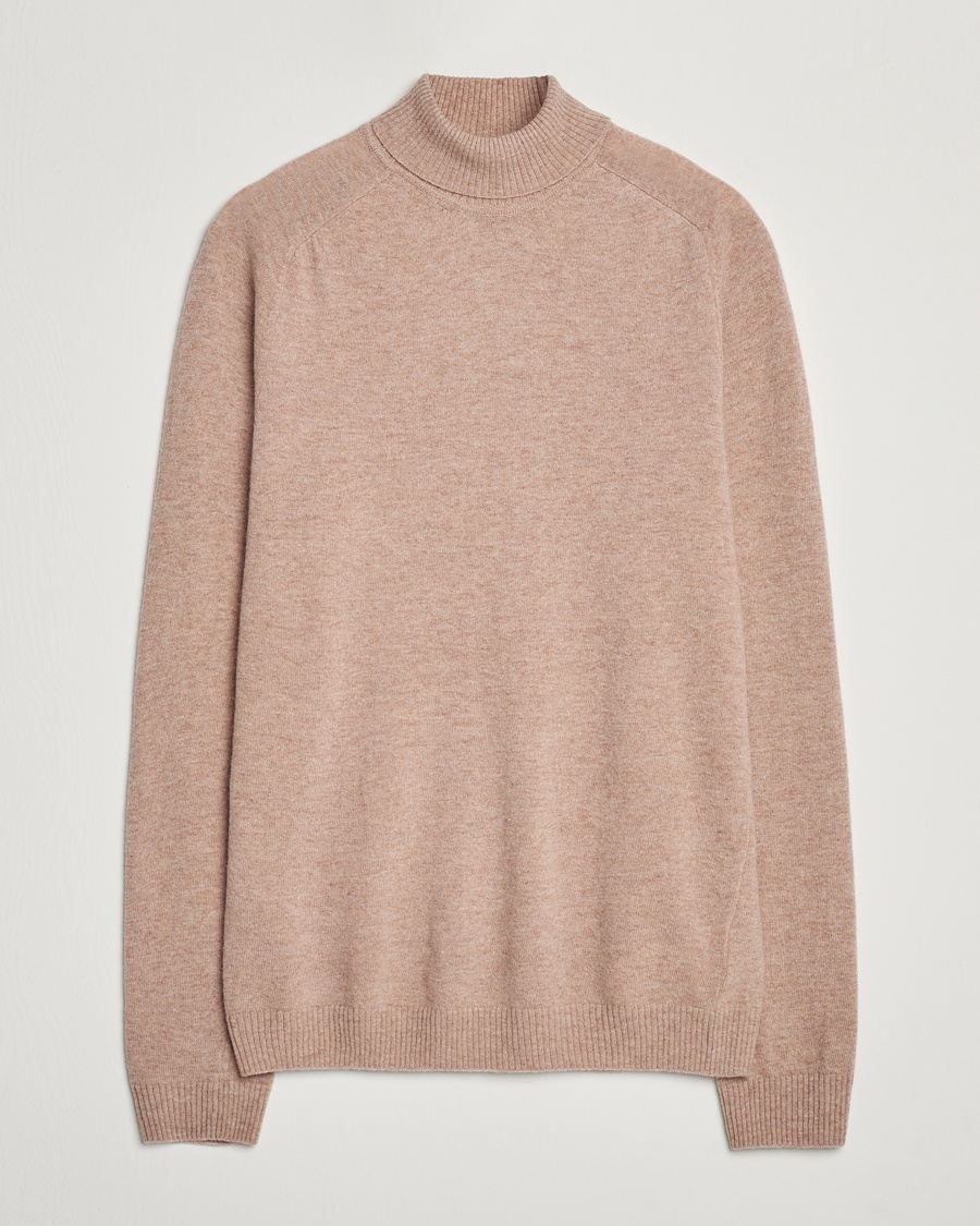 Herre | 60% udsalg | KnowledgeCotton Apparel | Lambswool Rollneck Beige