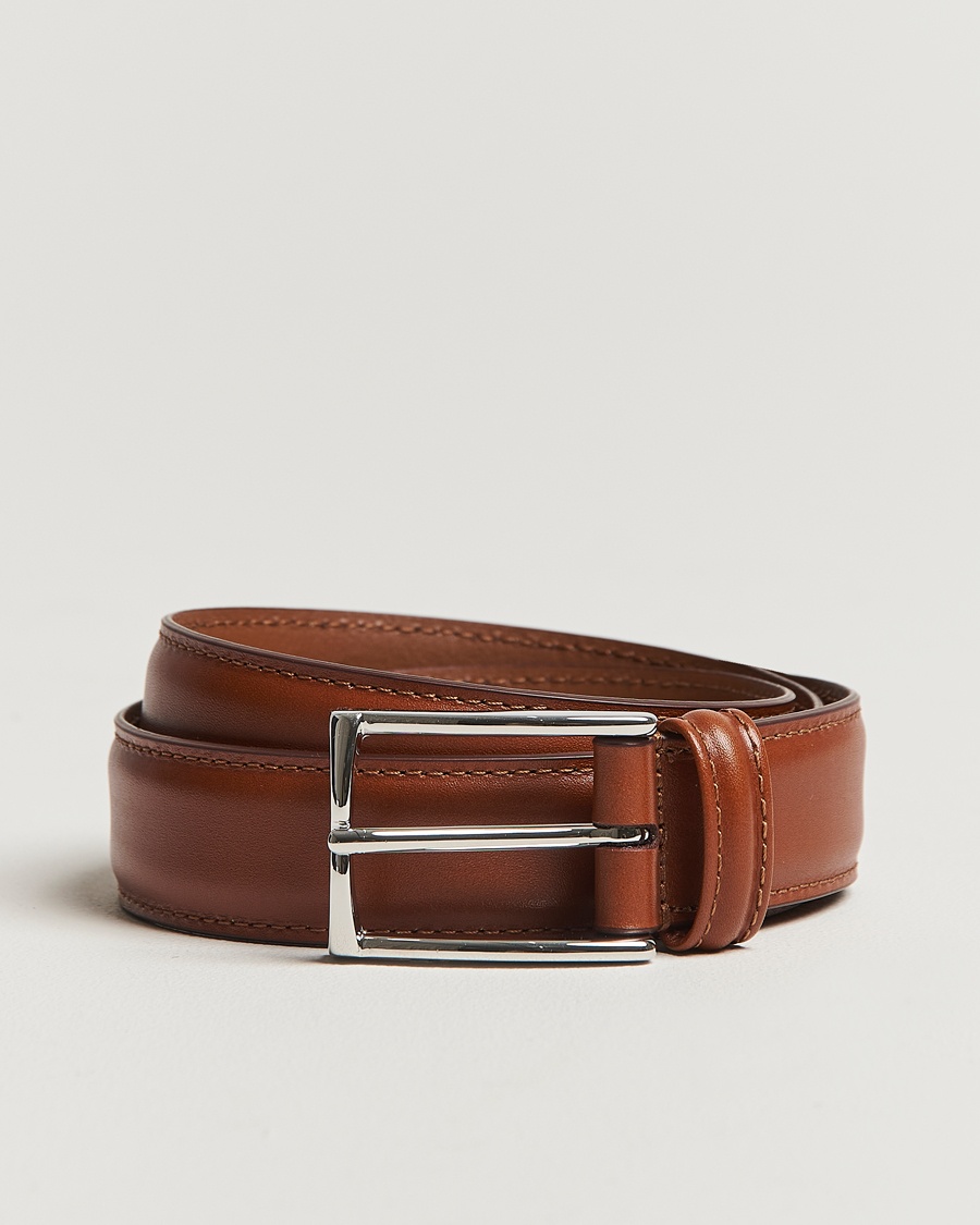 Herre | Snart på lager | Anderson's | Leather Suit Belt 3 cm Light Brown