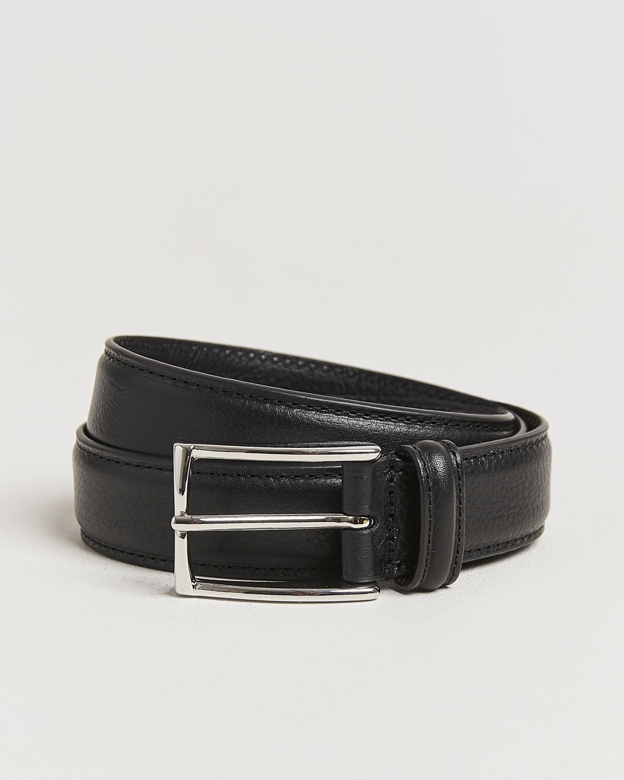 Anderson's Structure Leather Suit Belt 3 cm Black – Sort